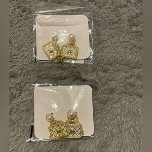 Pearl Chain Earrings.